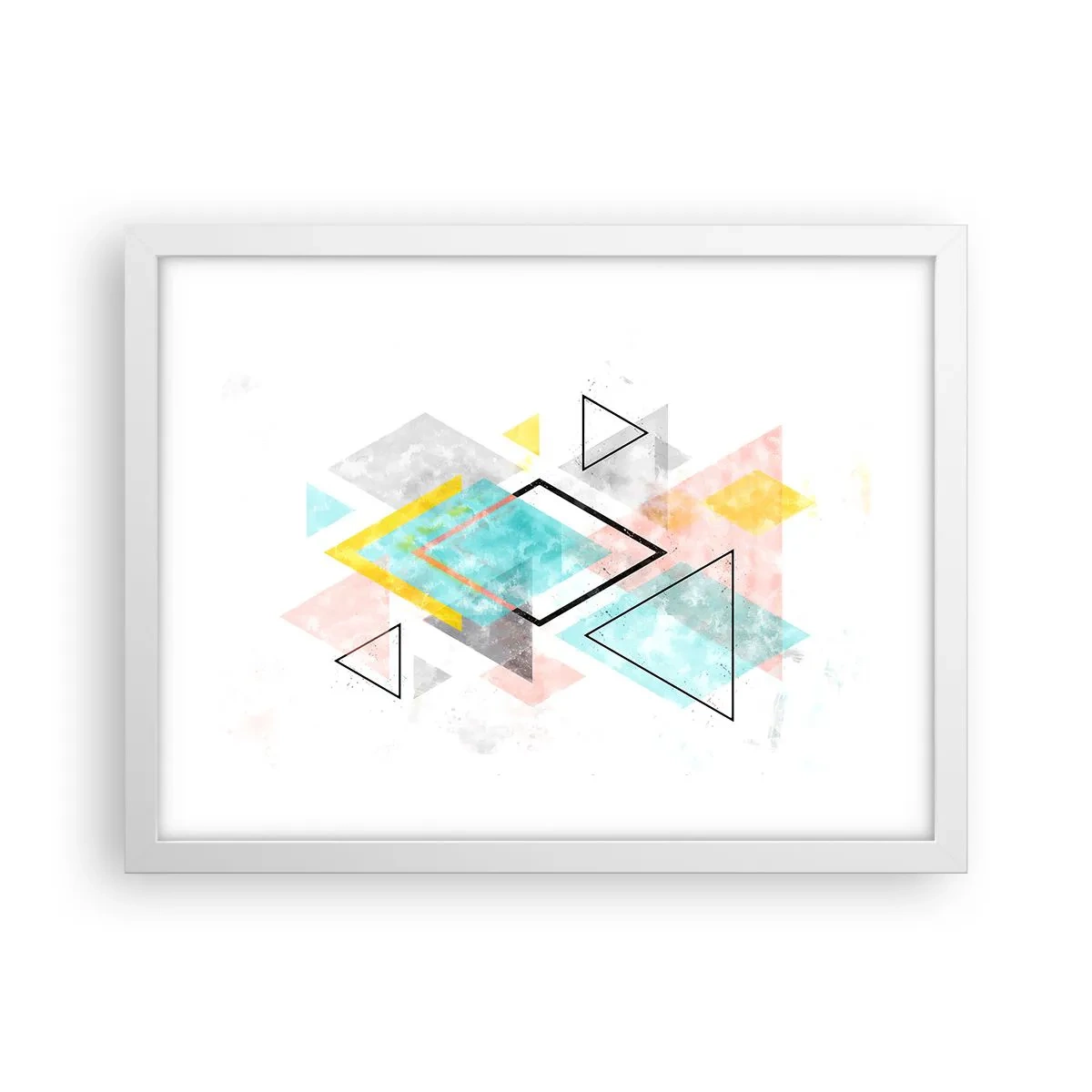 Poster in einem weißen Rahmen - Geometrisches Spiel - 40x30 cm
