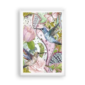 Poster in einem weißen Rahmen - Verstrickt in Weinreben - 61x91 cm