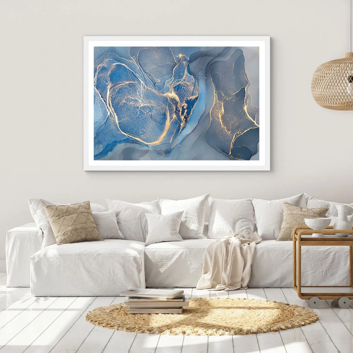 Poster in einem weißen Rahmen - Goldstaub - 50x40 cm