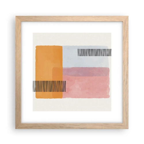 Poster in einem Rahmen aus heller Eiche - Von Ecke zu Ecke - 30x30 cm