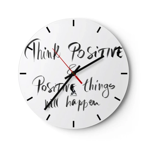 Wanduhr - Glasuhr - Wie soll man leben? - 40x40 cm