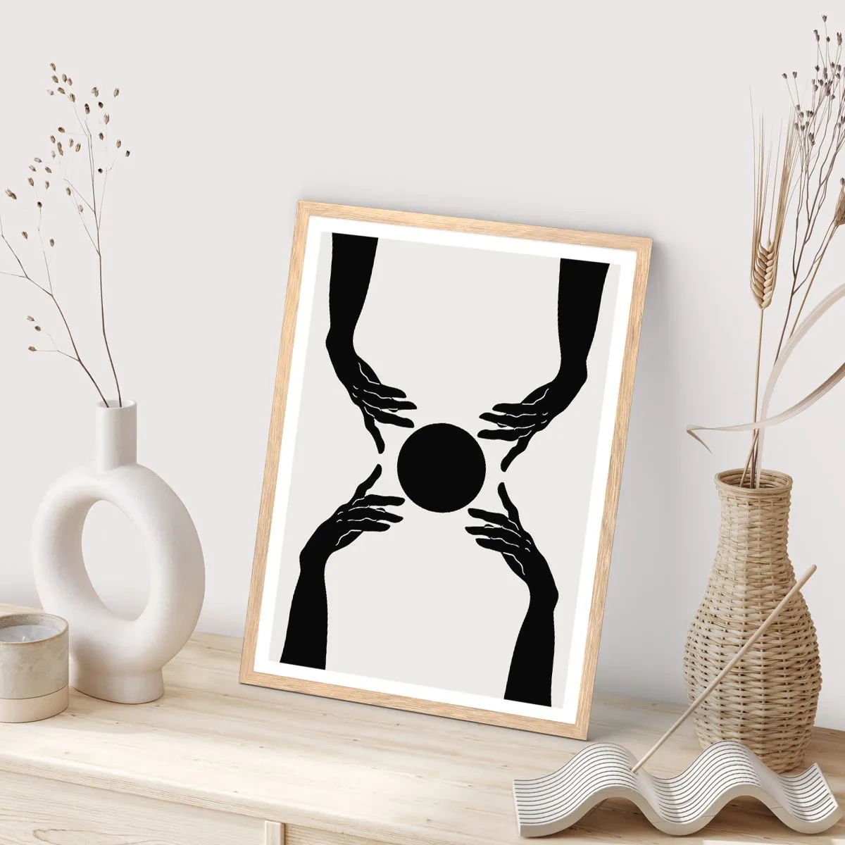 Poster in einem Rahmen aus heller Eiche - Geheimes Zeichen - 40x50 cm