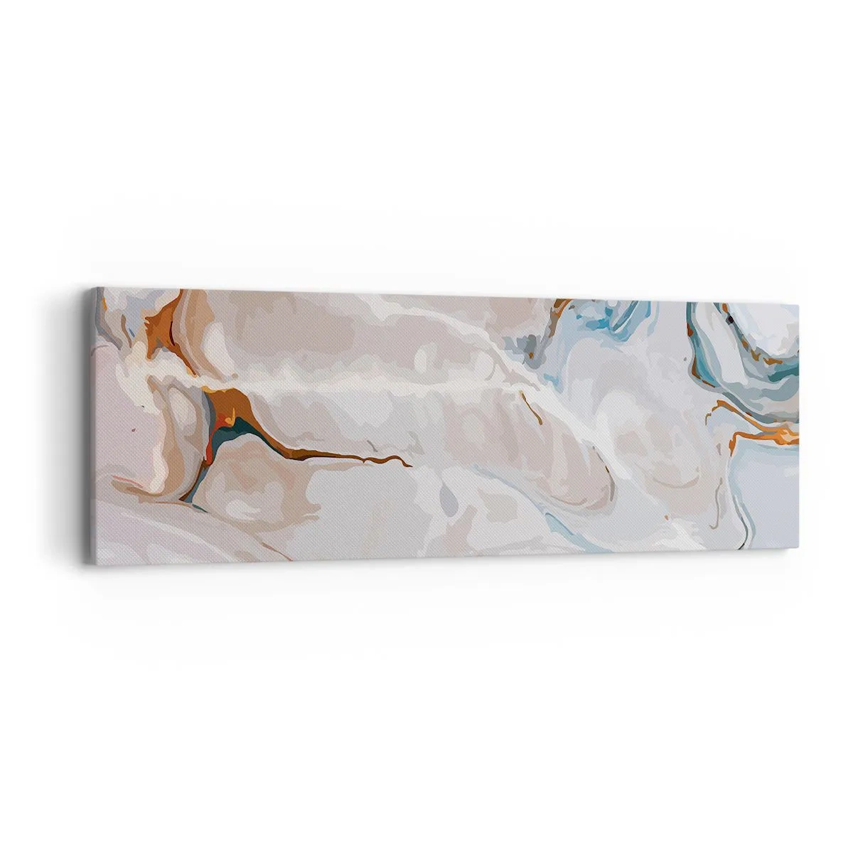 Bild auf Leinwand - Leinwandbild - Blau schlängelt sich unter dem Weiß - 90x30 cm