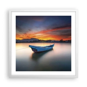 Poster in einem weißen Rahmen - Eine gute Nacht kommt - 50x50 cm