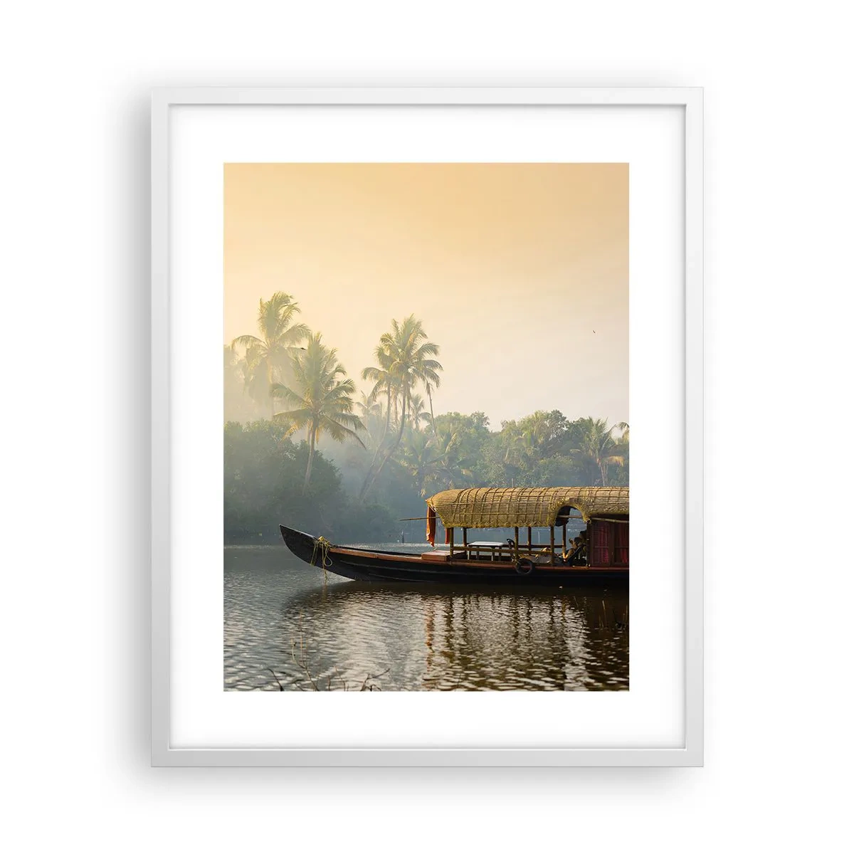 Poster in einem weißen Rahmen - Haus am Fluss - 40x50 cm