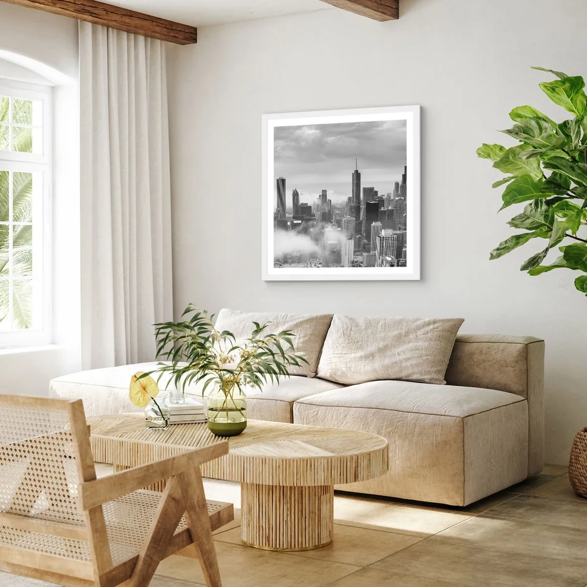 Poster in einem weißen Rahmen - Amerikanische Landschaft - 40x40 cm