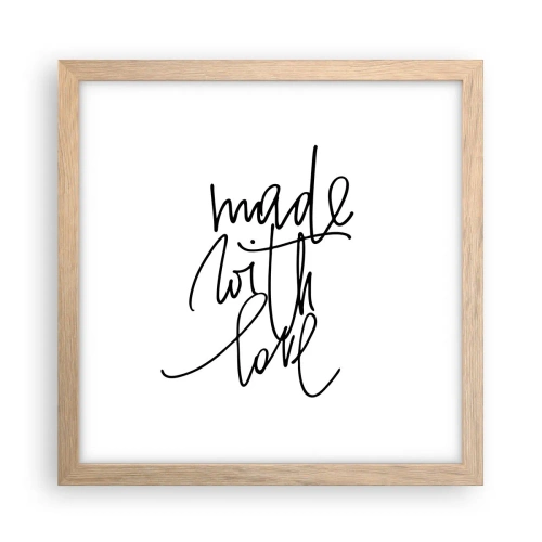 Poster in einem Rahmen aus heller Eiche - Die beste Marke - 30x30 cm