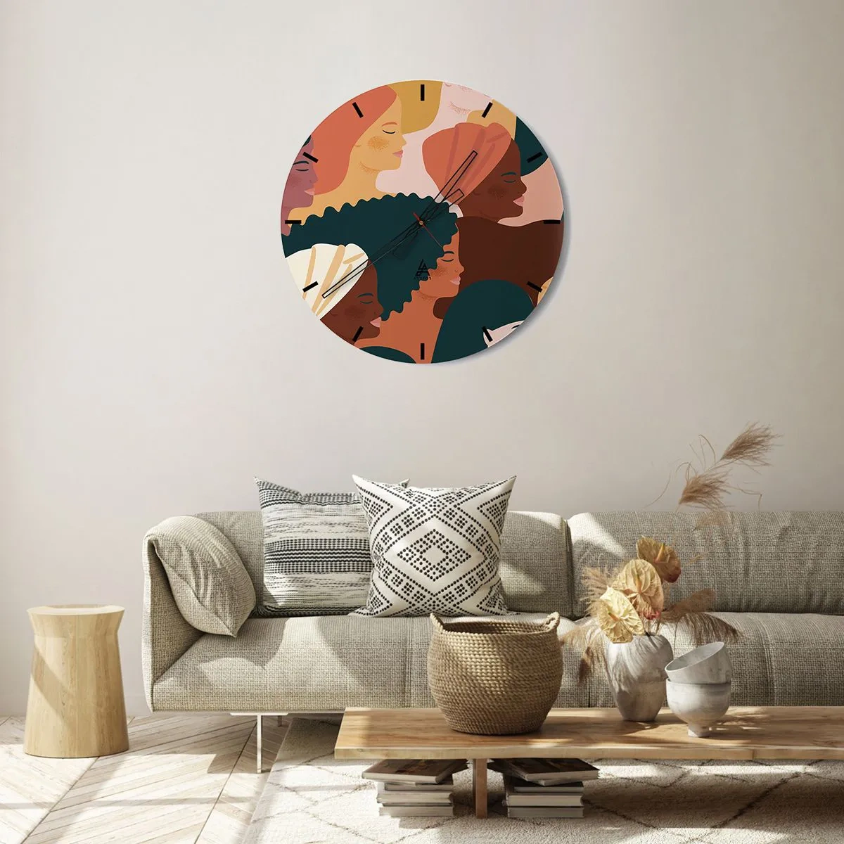 Wanduhr - Glasuhr - Nur Weiblichkeit - 40x40 cm