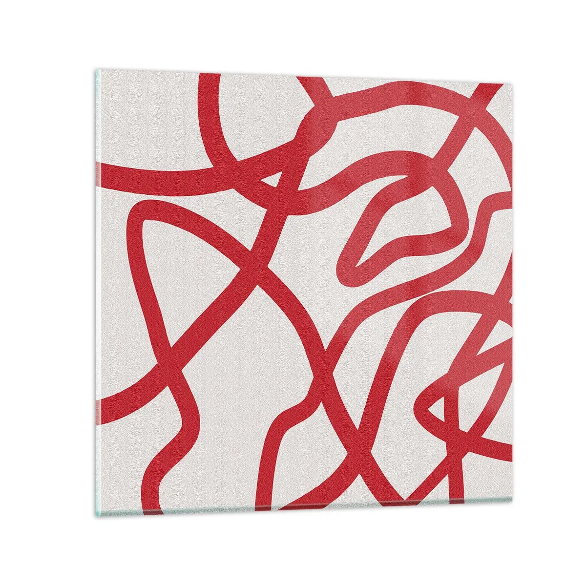 Glasbild - Bild auf glas - Rot auf Weiß - 40x40 cm