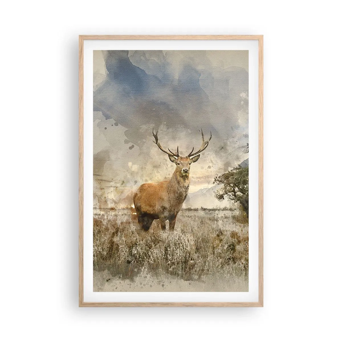 Poster in einem Rahmen aus heller Eiche - Würde – Stärke – Würde - 61x91 cm