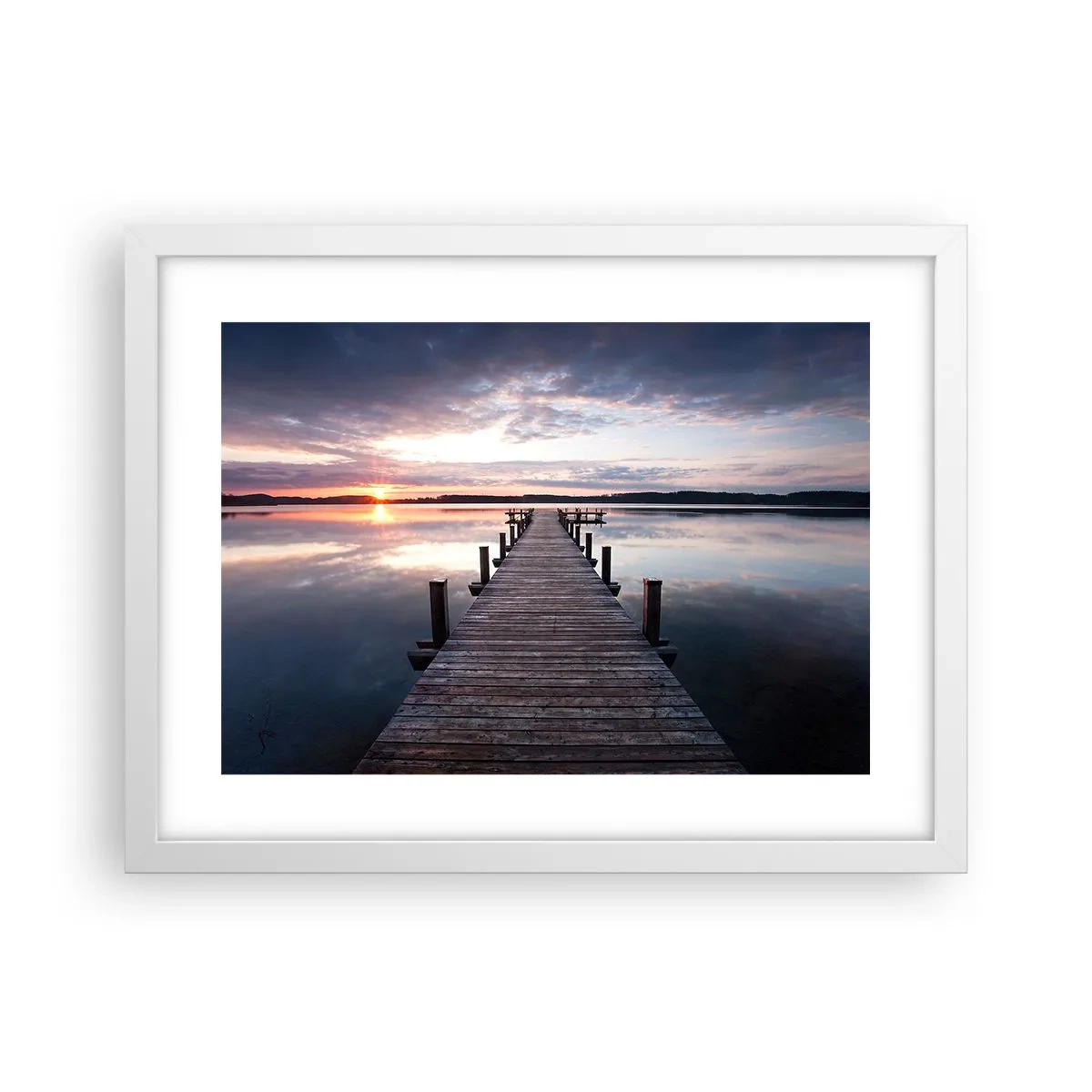 Poster in einem weißen Rahmen - Eine stille Grenze zwischen Tag und Nacht - 40x30 cm