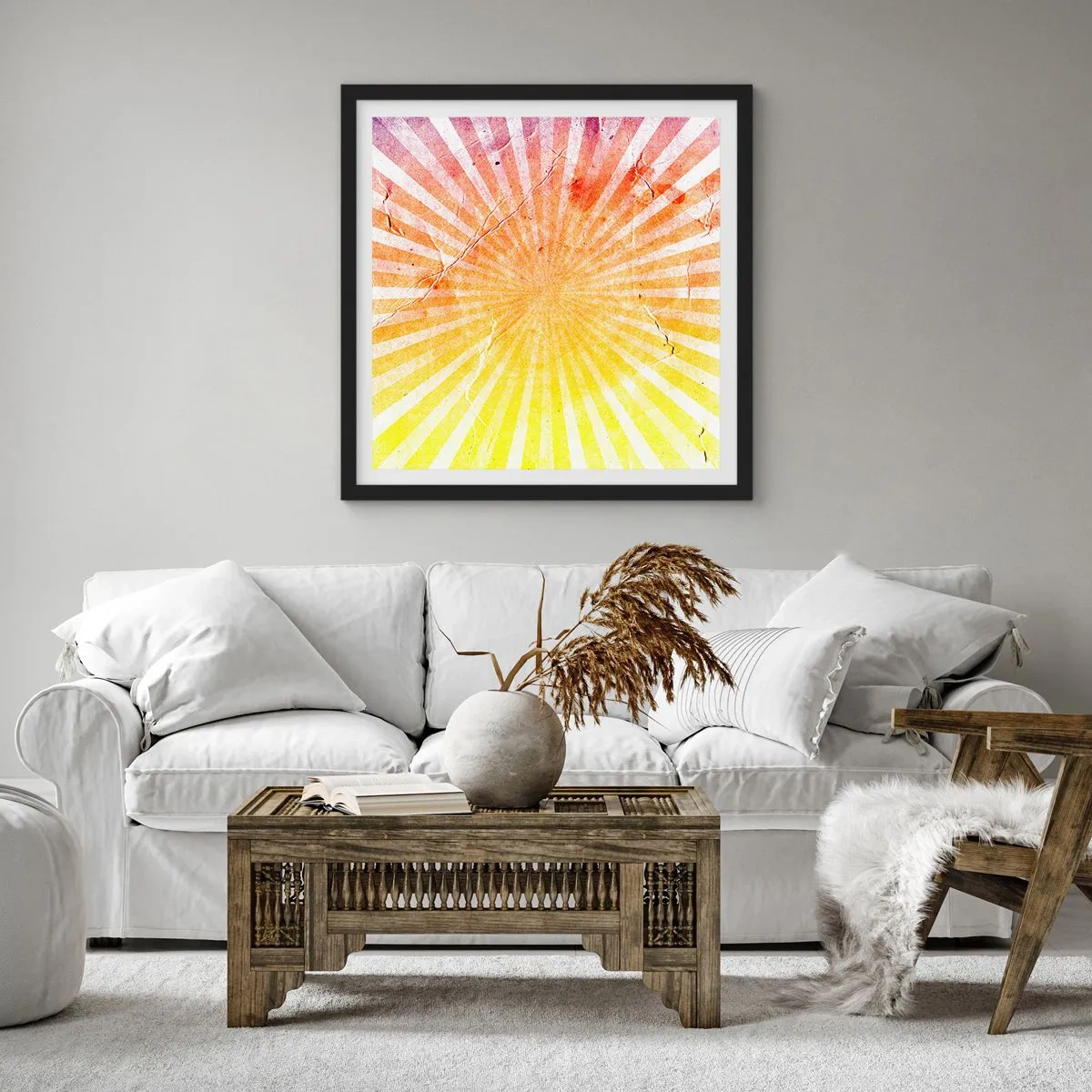 Poster in einem schwarzem Rahmen - Sonnenaufgänge und Sonnenuntergänge - 30x30 cm