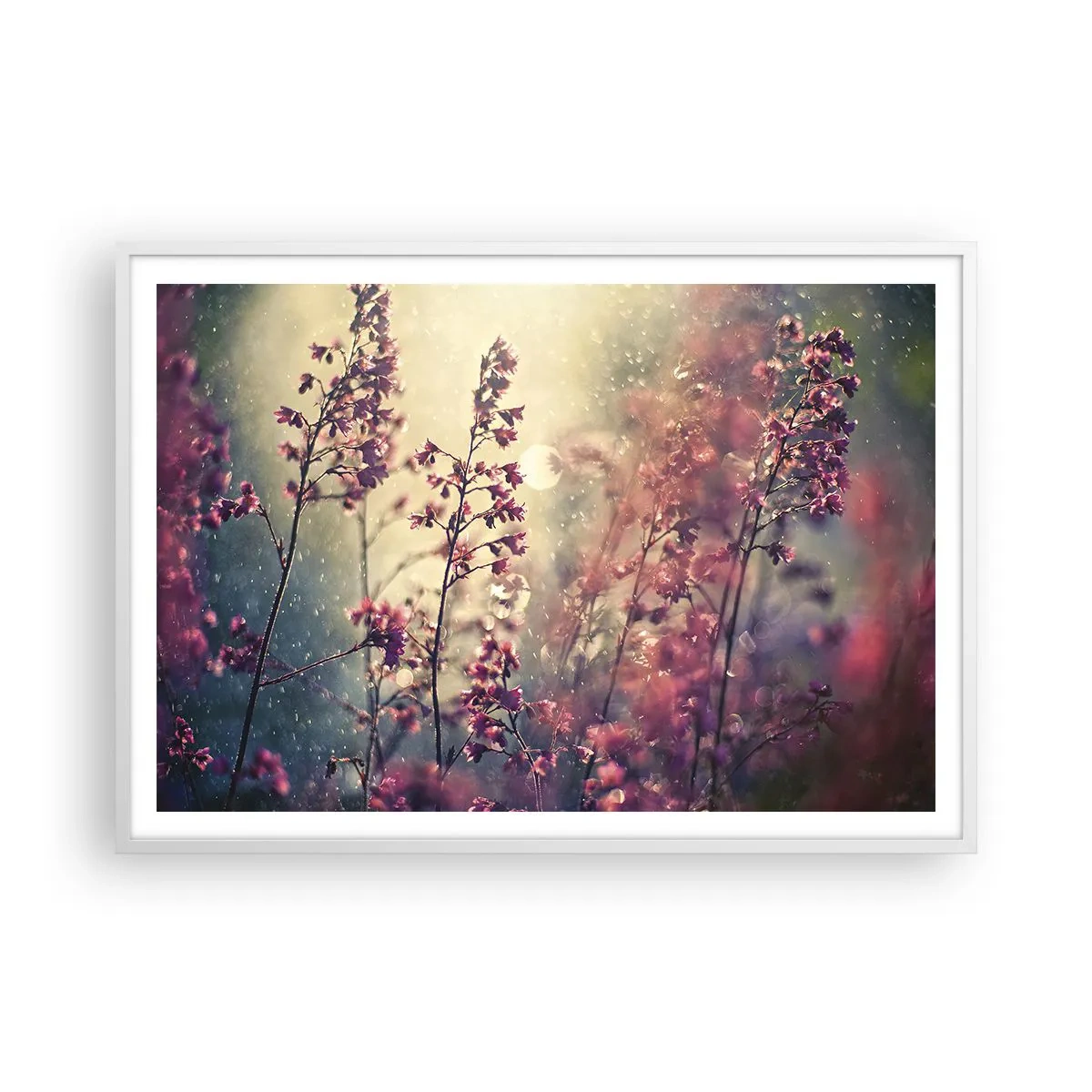 Poster in einem weißen Rahmen - Geheimnisvoller Garten - 100x70 cm