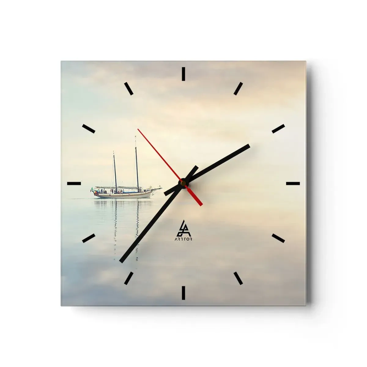 Wanduhr - Glasuhr - Im Meer der Stille - 40x40 cm