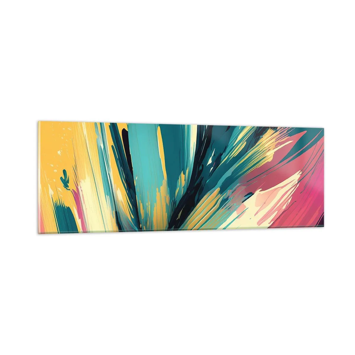 Glasbild - Bild auf glas - Komposition – eine Explosion der Freude - 90x30 cm