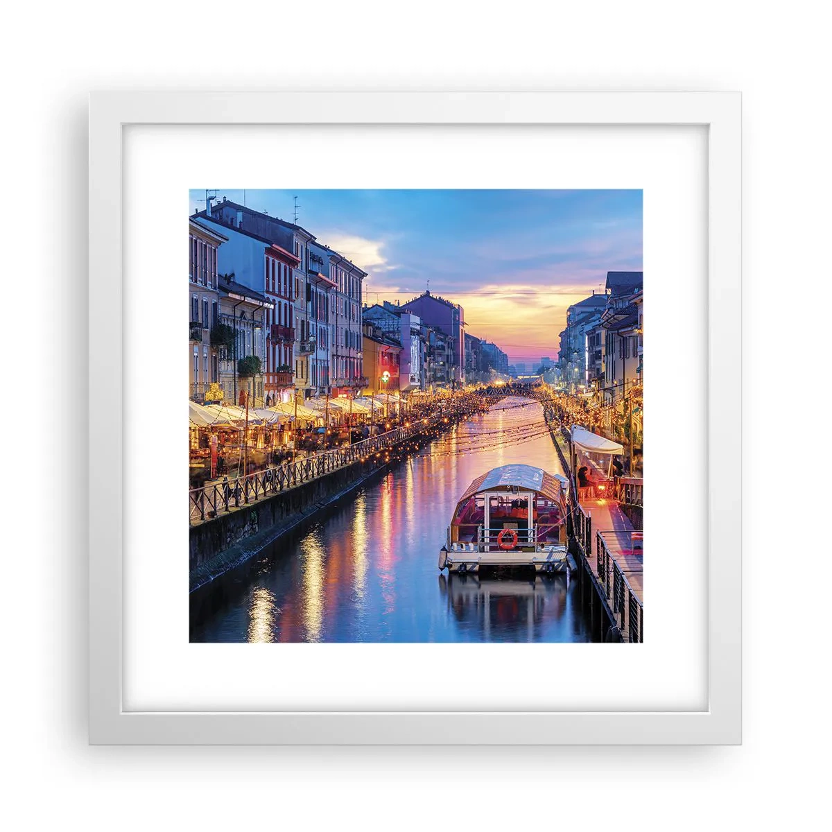 Poster in einem weißen Rahmen - Ein Abend voller Licht und Spaß - 30x30 cm