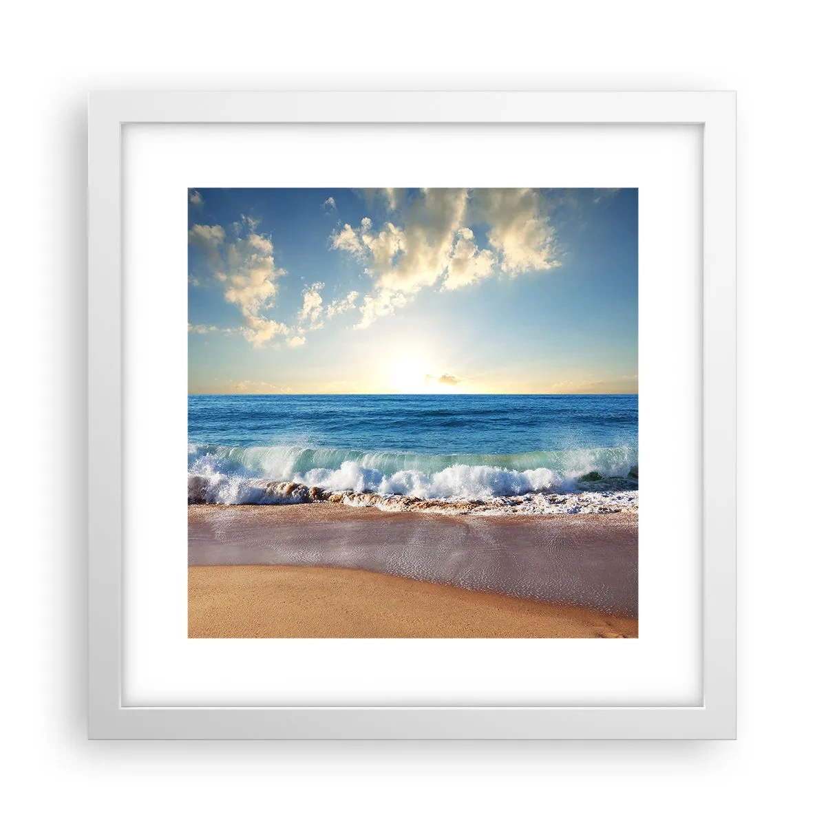 Poster in einem weißen Rahmen - Bewegung und Stille zugleich - 30x30 cm