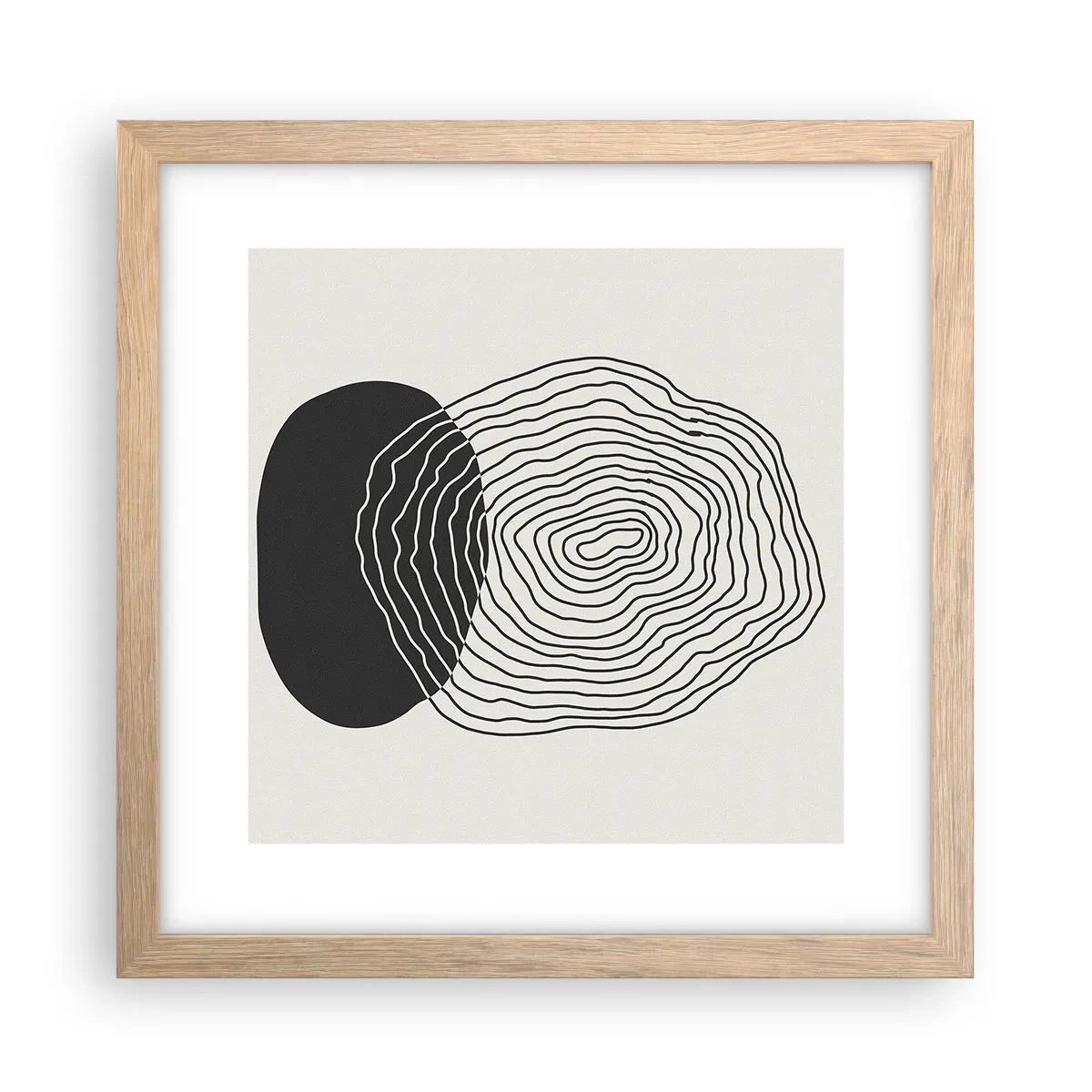 Poster in einem Rahmen aus heller Eiche - Dauer und Schwingung - 30x30 cm