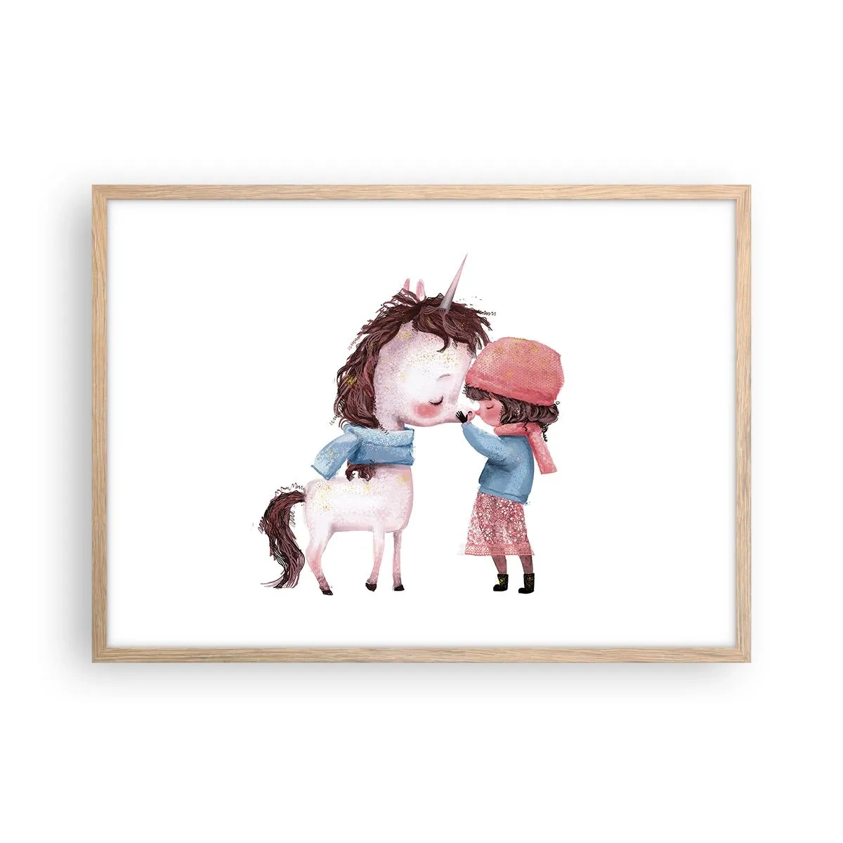 Poster in einem Rahmen aus heller Eiche - Ein Wintermärchen - 70x50 cm