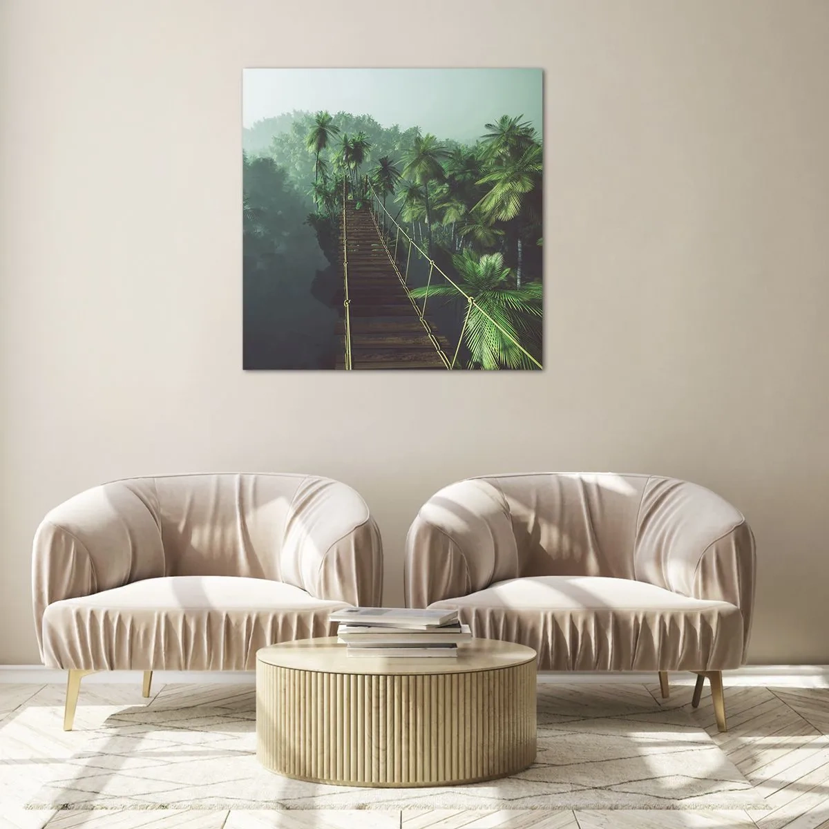 Glasbild - Bild auf glas - Über der Brandung des Grüns - 60x60 cm