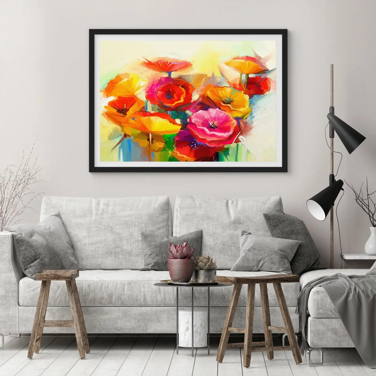 Poster in einem schwarzem Rahmen - Nicht nur rot - 40x30 cm