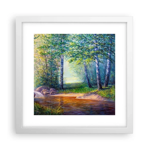 Poster in einem weißen Rahmen - Idyllische Landschaft - 30x30 cm