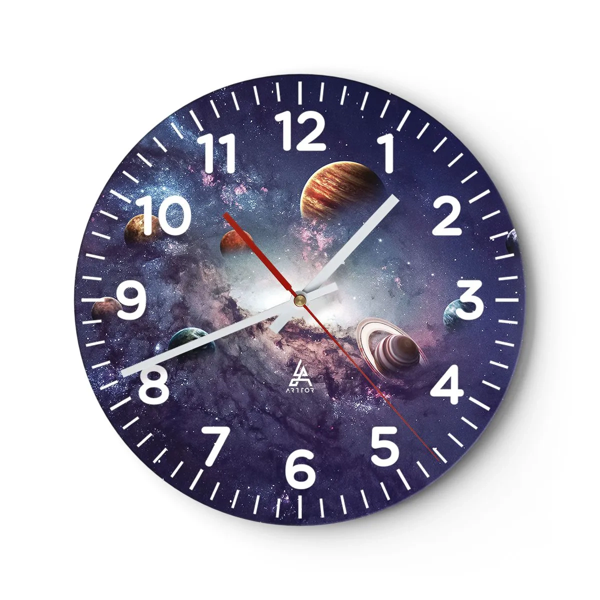Wanduhr - Glasuhr - Solar-Tanz-System - 30x30 cm