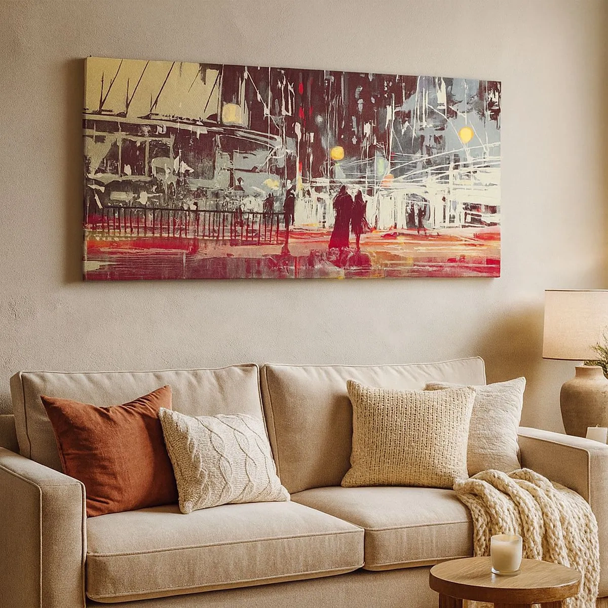 Bild auf Leinwand - Leinwandbild - Eine große Stadtüberquerung - 100x40 cm