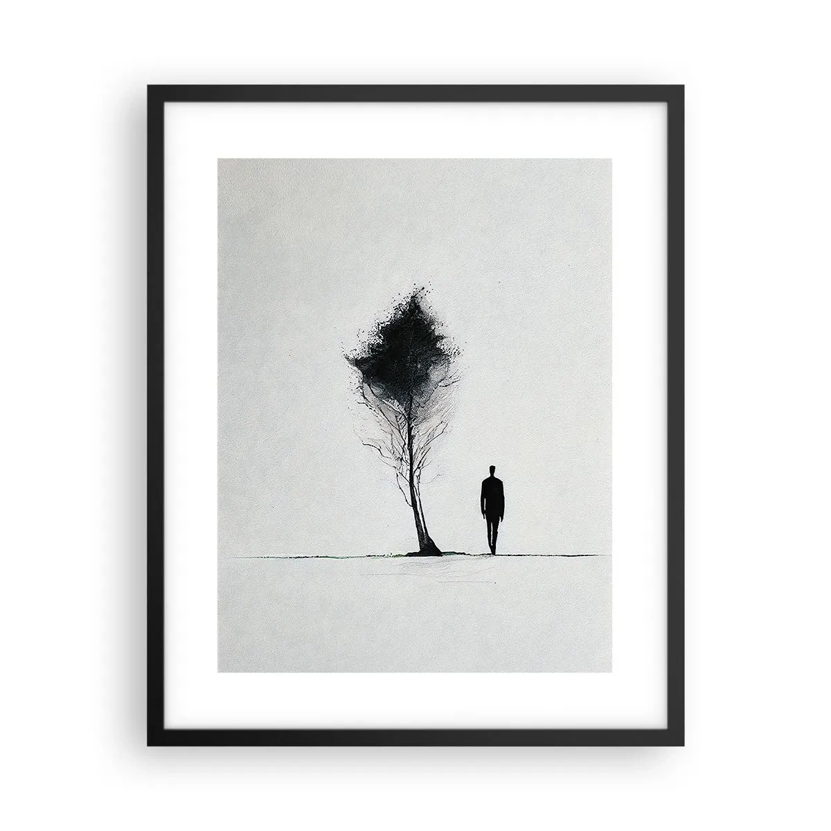 Poster in einem schwarzem Rahmen - Wir wandern alle - 40x50 cm