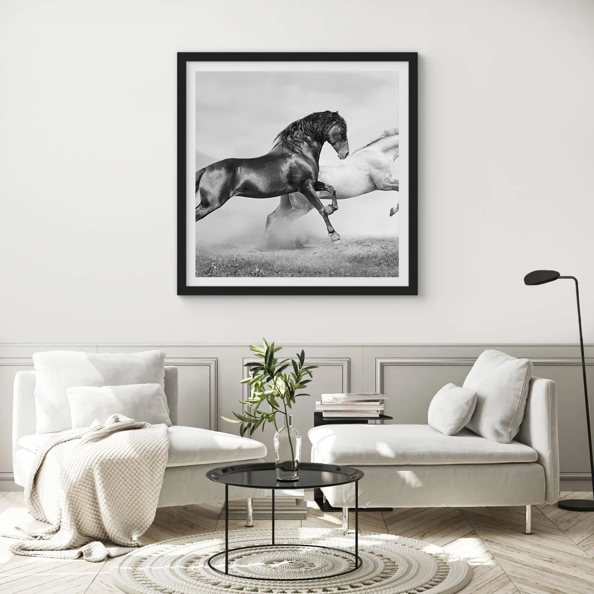 Poster in einem schwarzem Rahmen - Engel und Dämonen - 40x40 cm