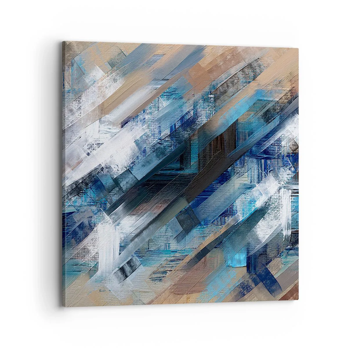 Bild auf Leinwand - Leinwandbild - Auf einer blauen Diagonale - 70x70 cm