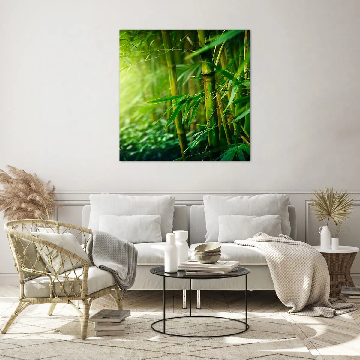 Glasbild - Bild auf glas - Lerne Grün selbst kennen - 70x70 cm