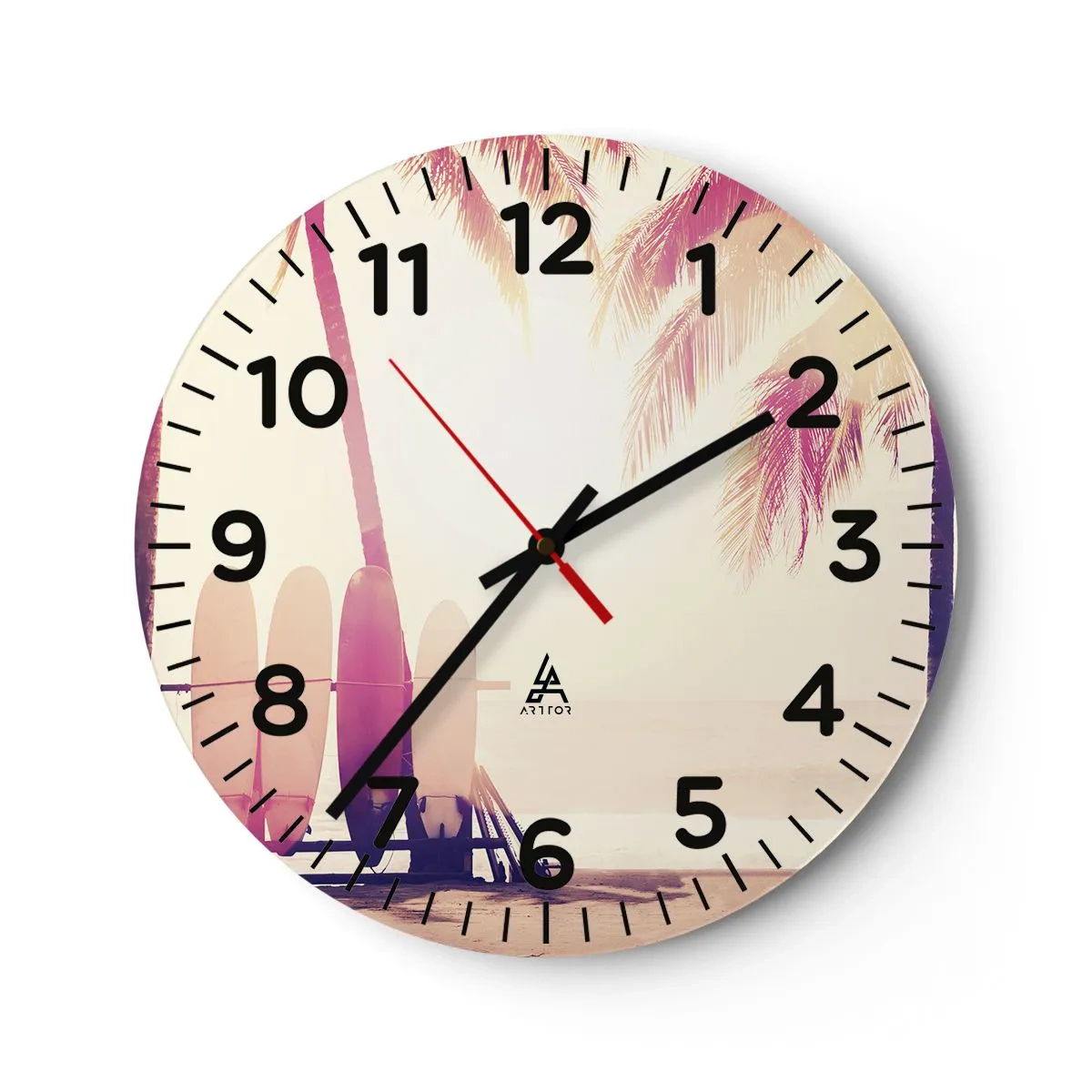 Wanduhr - Glasuhr - Es wird ein toller Tag - 40x40 cm