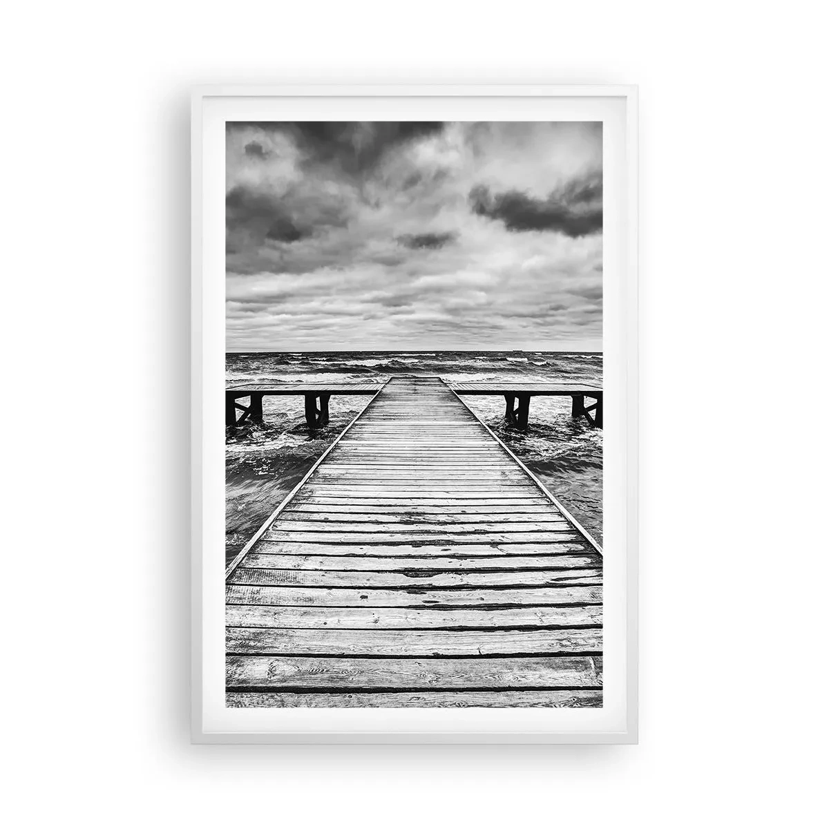 Poster in einem weißen Rahmen - Ich warte darauf, dass der Wind wegjagt... - 61x91 cm