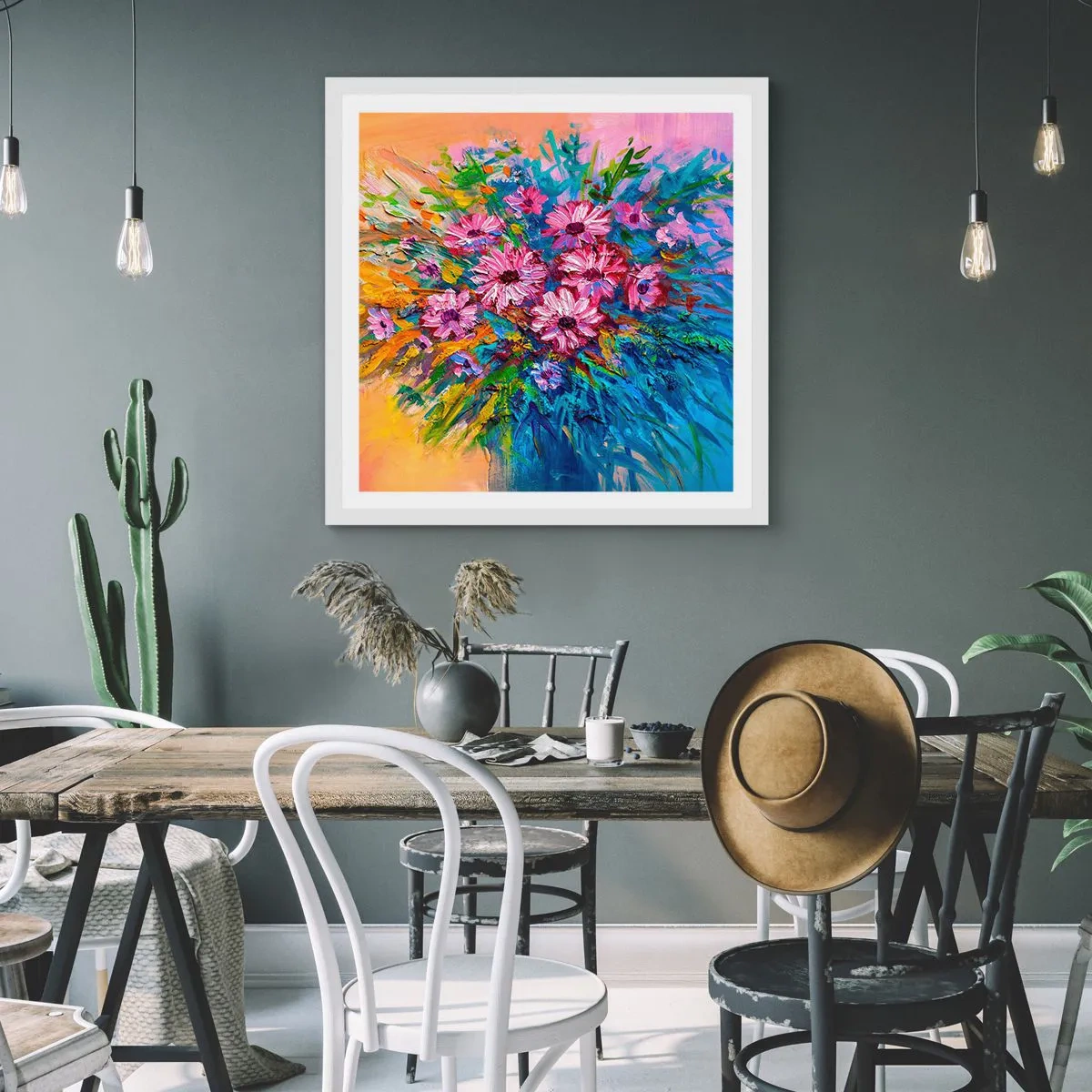 Poster in einem weißen Rahmen - Lebensenergie - 40x40 cm