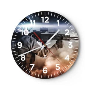 Wanduhr - Glasuhr - Nur ein Held - 30x30 cm