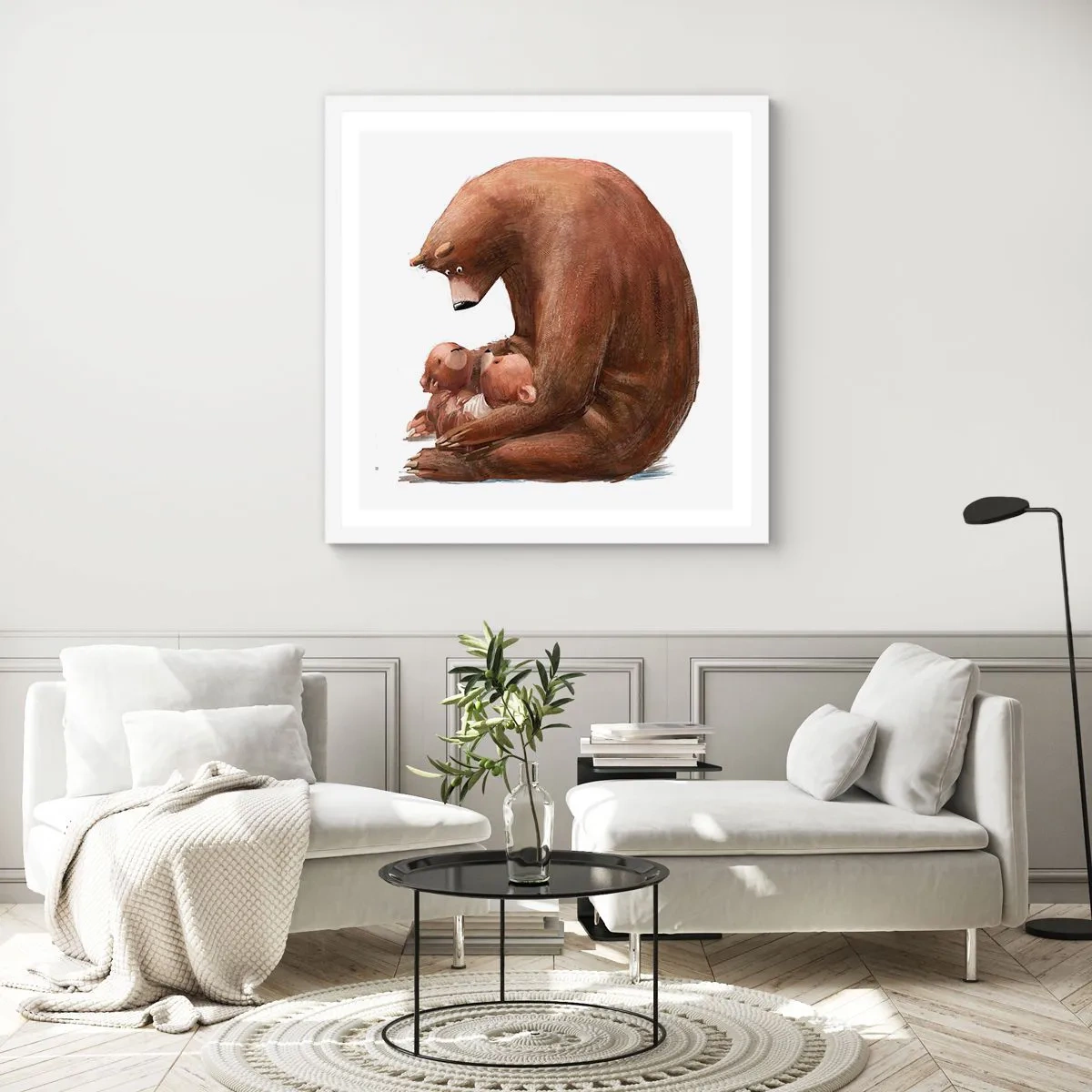 Poster in einem weißen Rahmen - Süße Träume, Kinder - 60x60 cm