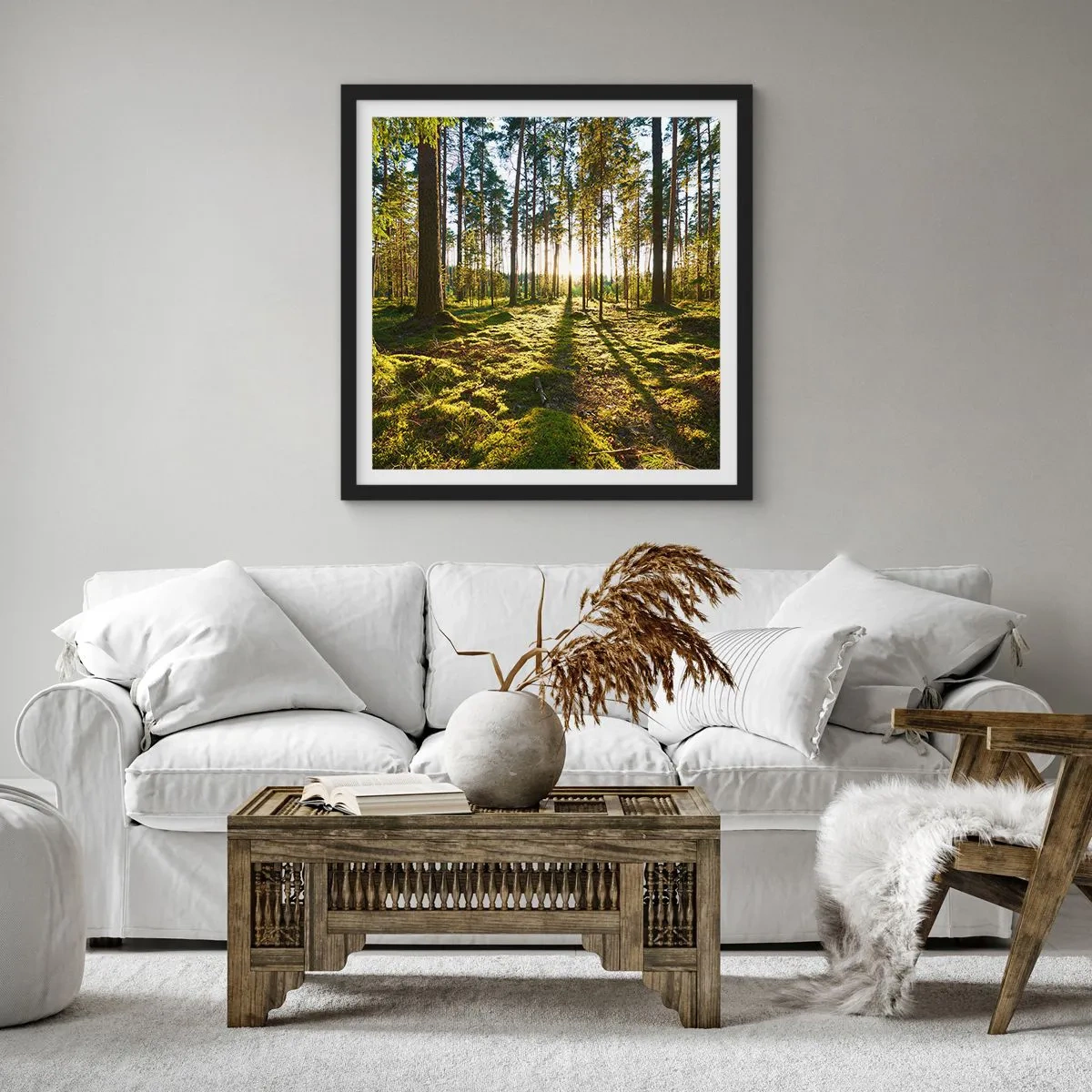 Poster in einem schwarzem Rahmen - … Hinter den sieben Wäldern - 30x30 cm