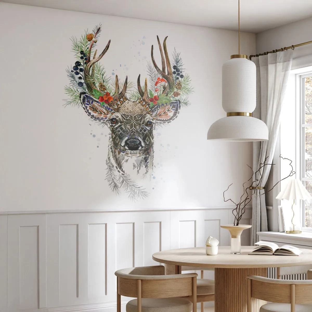 Fototapete Standard Eco - Im festlichen Gewand - Abstraktion, Reh, Rentier - 400x280 cm