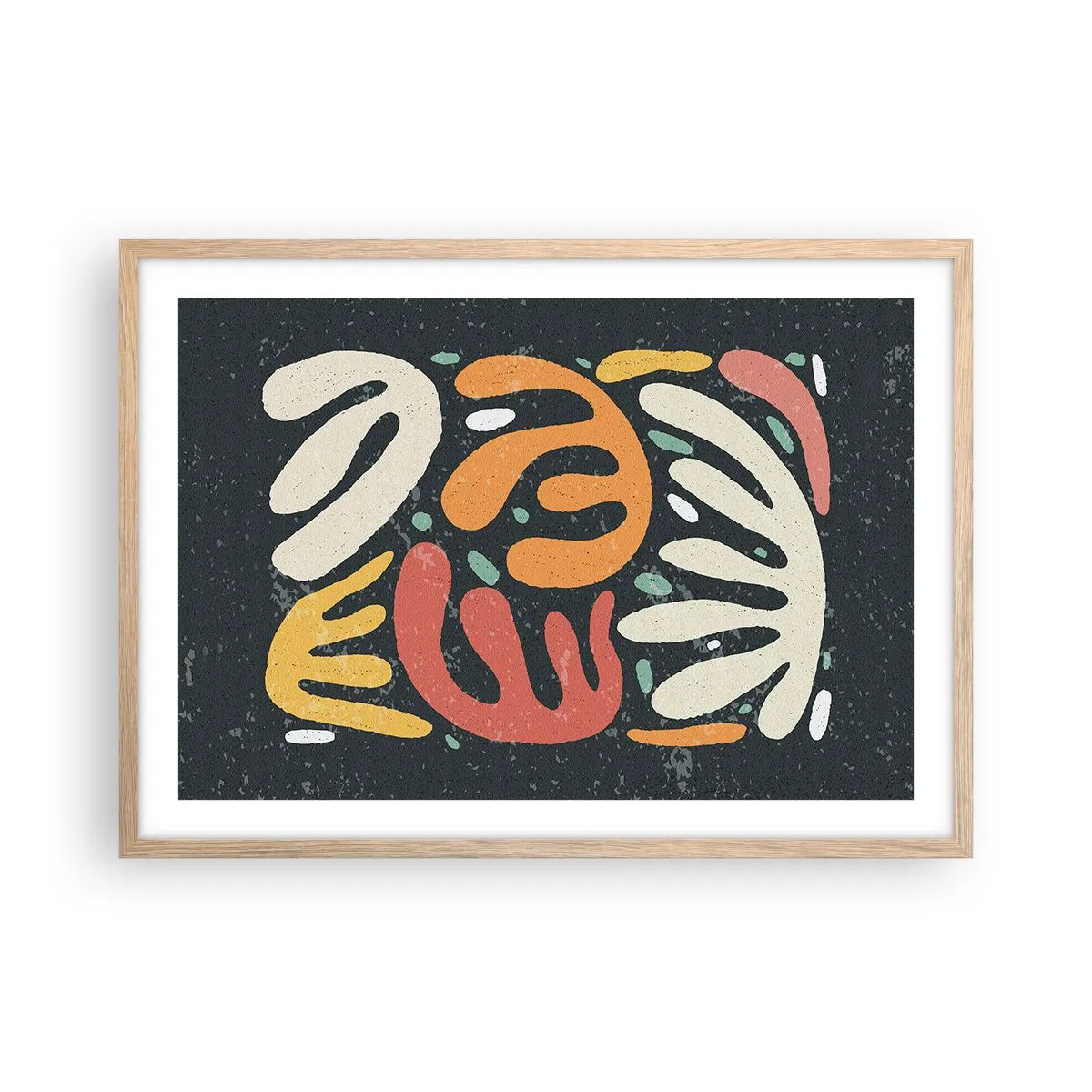 Poster in einem Rahmen aus heller Eiche - Komposition – Ich erwische dich gleich - 70x50 cm