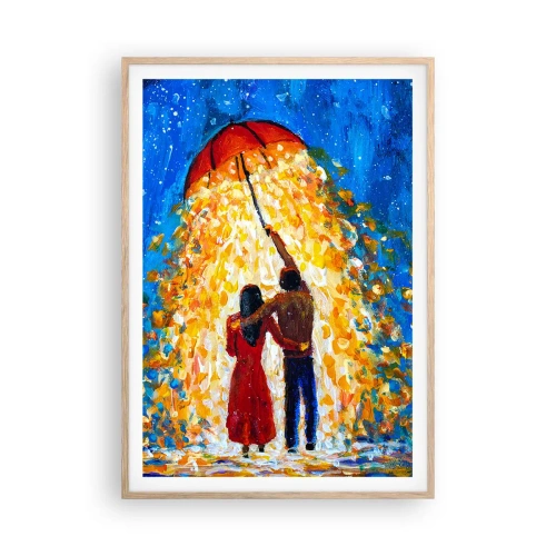 Poster in einem Rahmen aus heller Eiche - Zauber eines Regenabends? - 70x100 cm