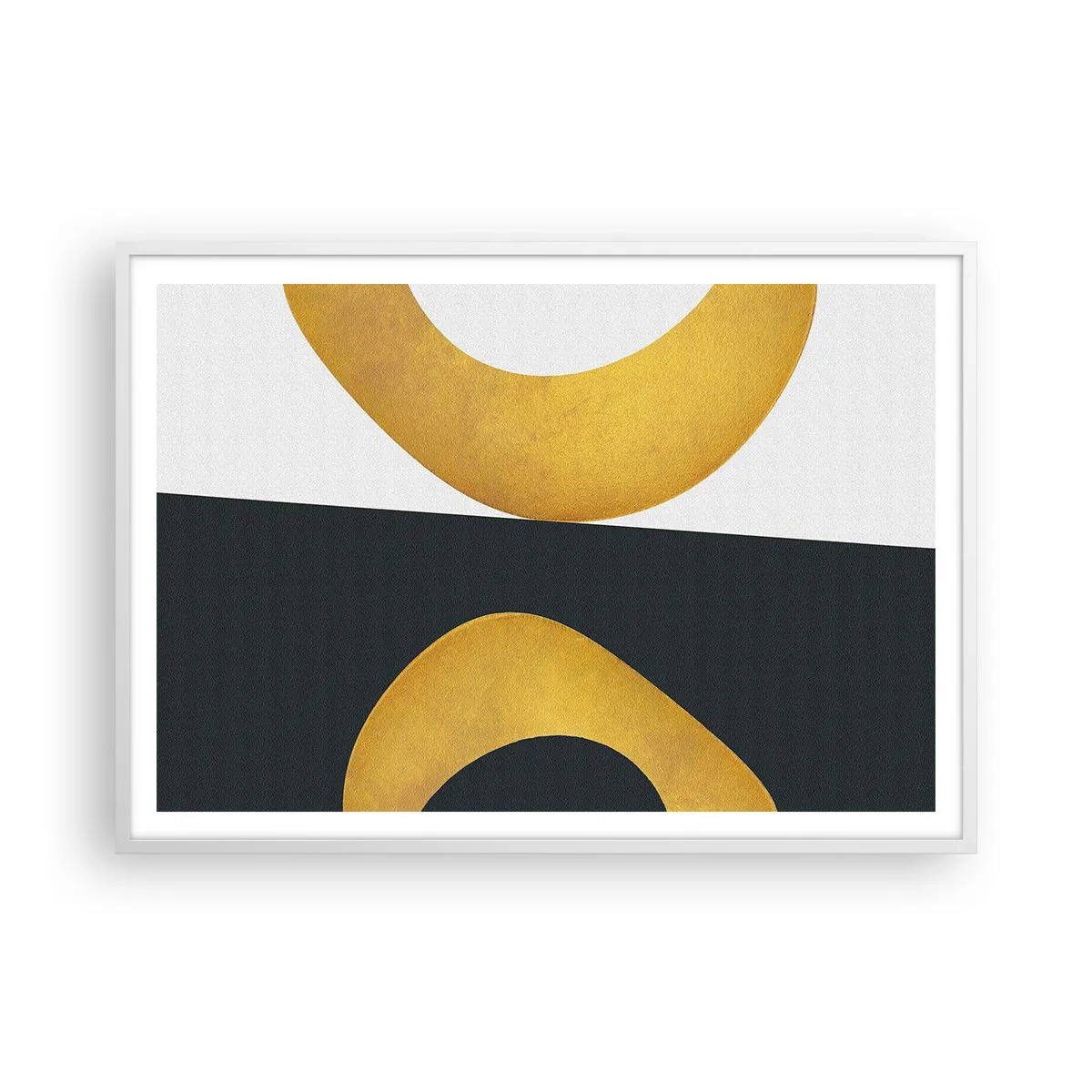 Poster in einem weißen Rahmen - Erstens: Gold - 100x70 cm