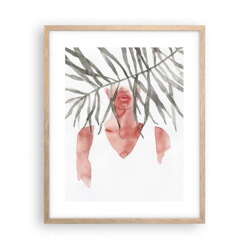 Poster in einem Rahmen aus heller Eiche - Dame der Tropen - 40x50 cm