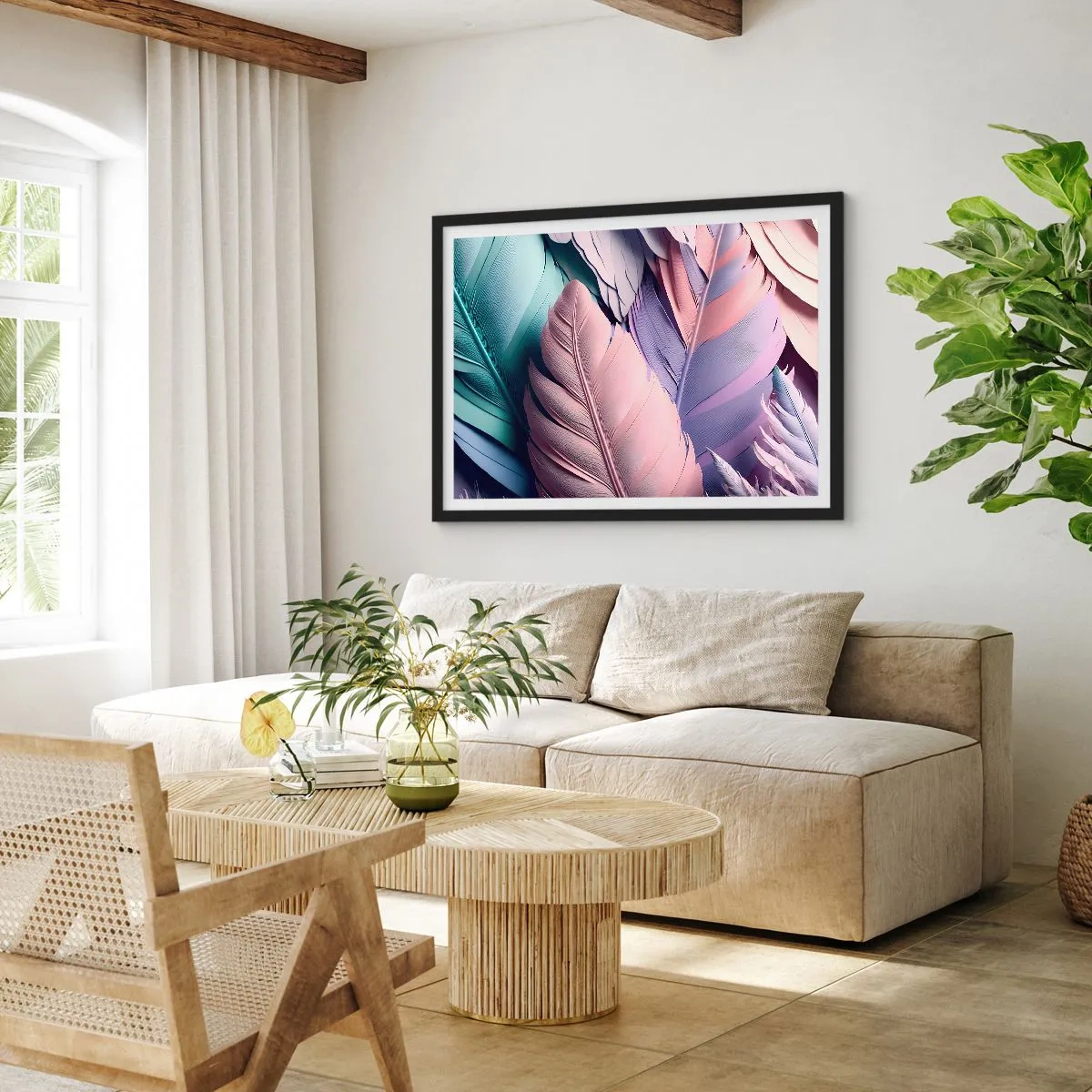 Poster in einem schwarzem Rahmen - Vogel-Chic - 40x30 cm