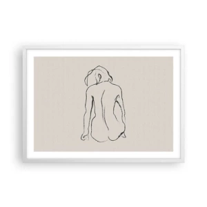 Poster in einem weißen Rahmen - Mädchenakt - 70x50 cm