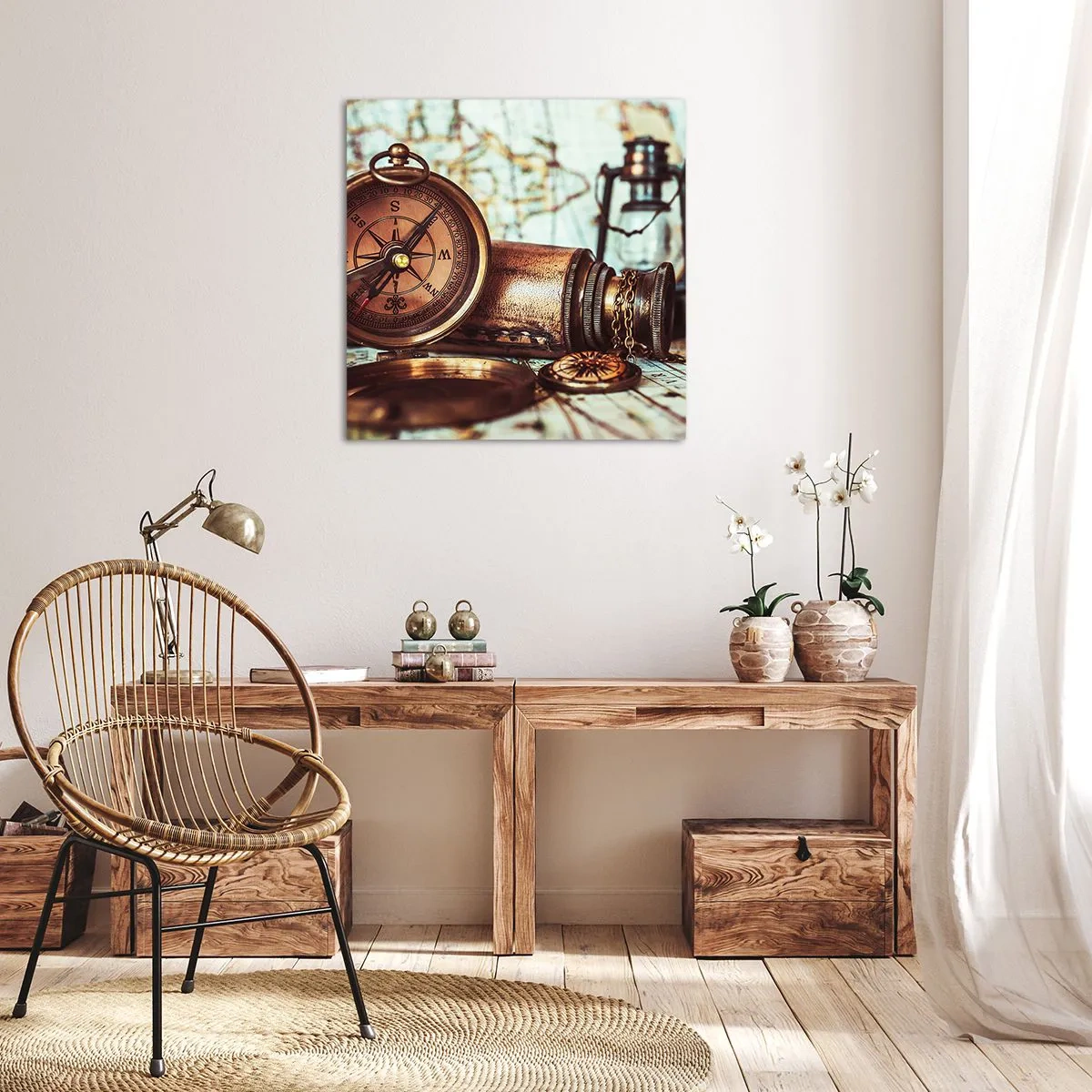 Bild auf Leinwand - Leinwandbild - Ein Piratenabenteuer in der Karibik wartet - 60x60 cm