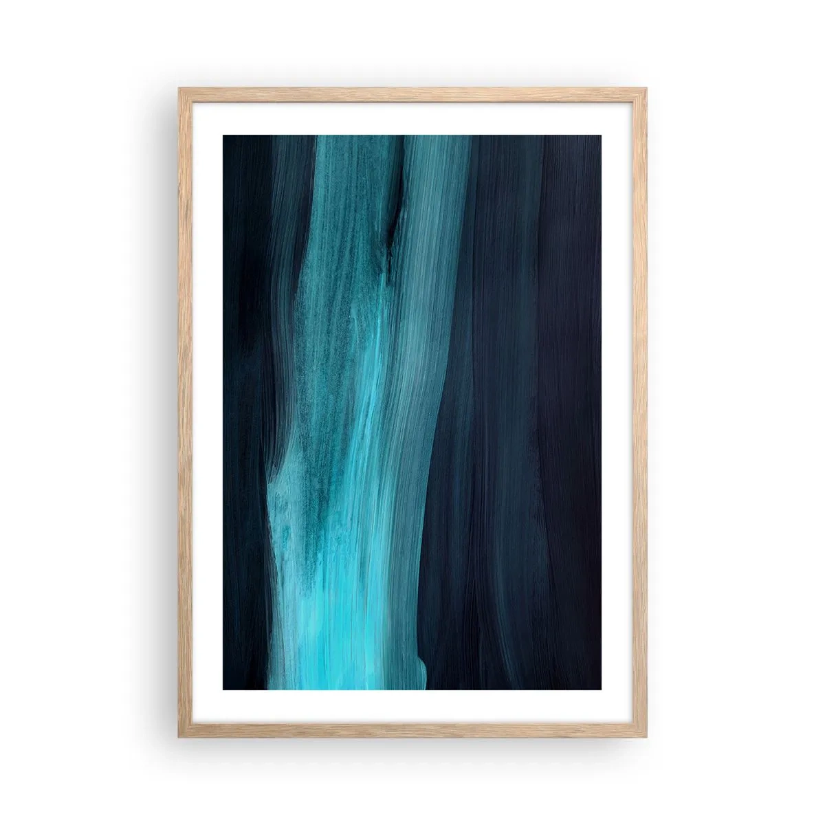 Poster in einem Rahmen aus heller Eiche - Gehen Sie mit dem Strom - 50x70 cm