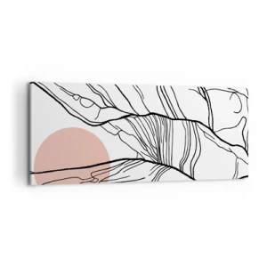 Bild auf Leinwand - Leinwandbild - Minimalistische Linien mit geometrischem Akzent - 120x50cm - In einem Netz aus Zweigen - Moderne Wanddekoration für Wohnzimmer und Schlafzimmer ARTTOR