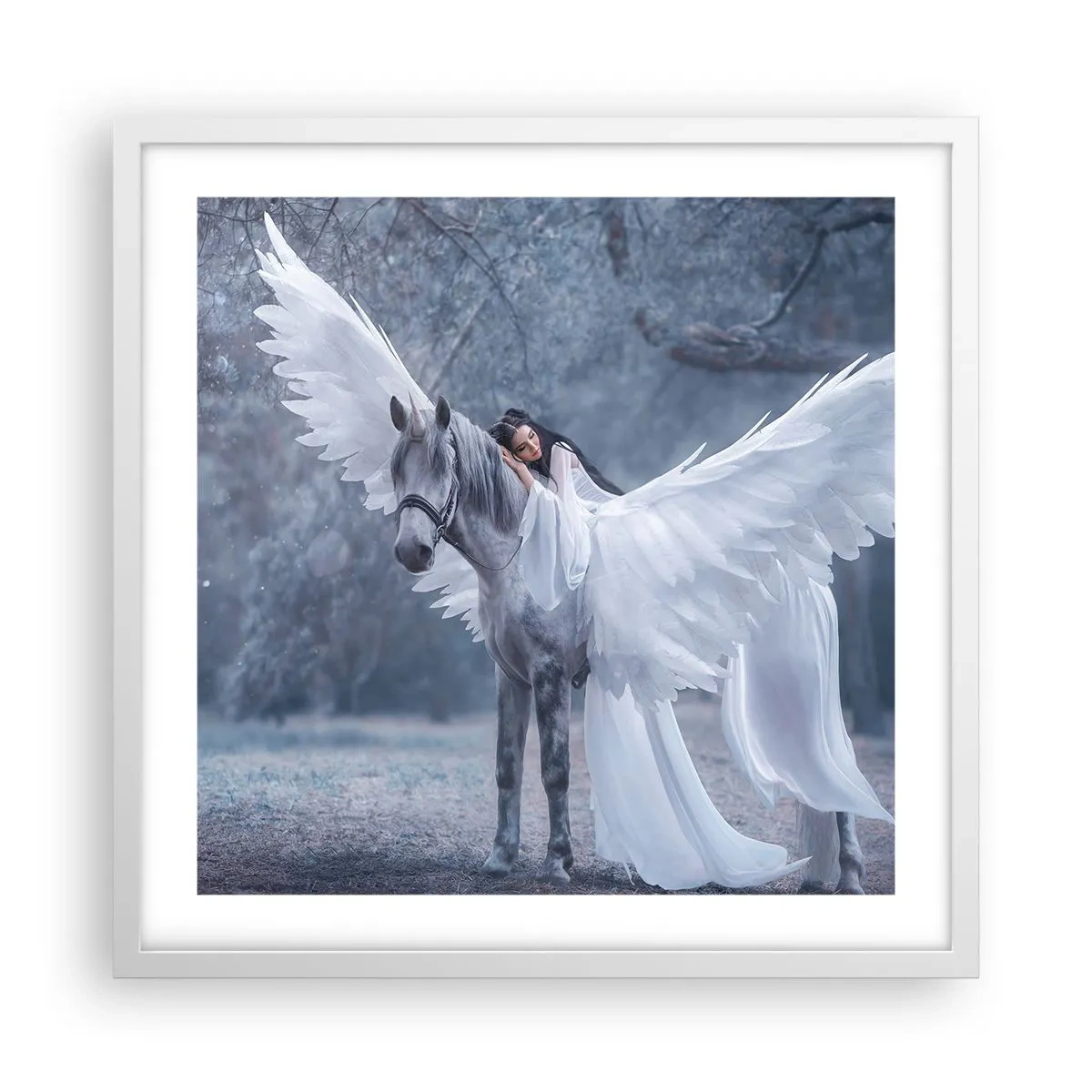 Poster in einem weißen Rahmen - Ein inspirierter Moment - 50x50 cm