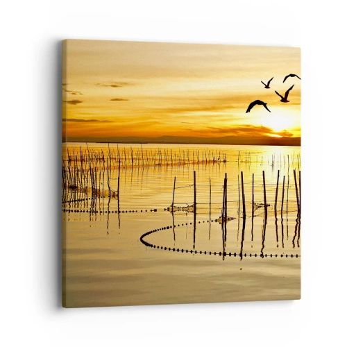 Bild auf Leinwand - Leinwandbild - In der Fischerei - 40x40 cm